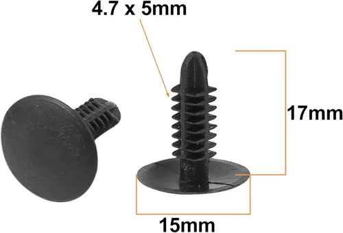 Vista 2 de uxcell 100 remaches plásticos con orificio de 6 mm para puerta de motor de auto, color negro, 101 Pcs