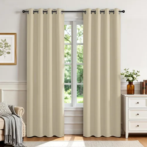 Vista 16 de Joydeco Cortinas opacas para dormitorio de 72 pulgadas de largo, 2 paneles de cortinas con aislamiento térmico para oscurecer la habitación