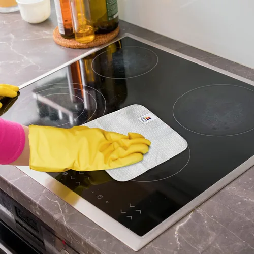 Vista 5 de UBICON Paños de cocina de algodón orgánico, paquete de 5 Tejido de gofre altamente absorbente, algodón orgánico reutilizable, lavable a máquina