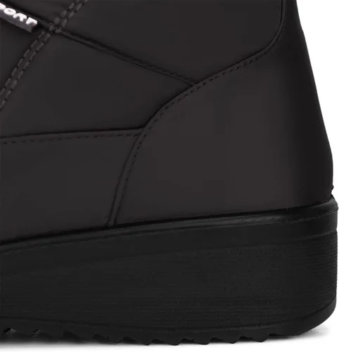 Vista 6 de SHIBEVER Botas de nieve para mujer, botines de invierno, impermeables, con forro de piel, con cremallera lateral, botas para exteriores