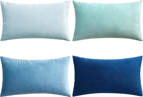 Vista 7 de MIULEE Cushion Covers Set of 4 Velvet Cushion Covers for Sofa Bedroom Square Decorative Solid Colour Elegant Pillowcases for Double Bed Decor 40 x
