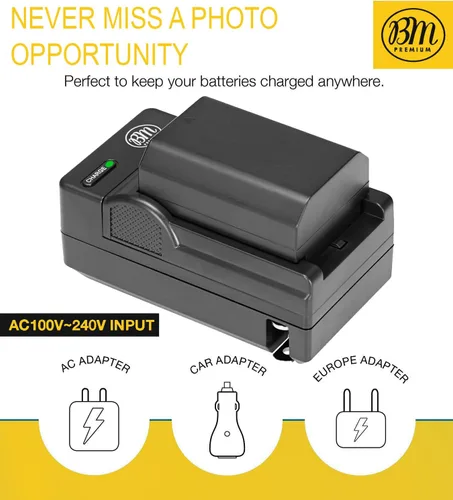 Vista 5 de BM Premium Paquete de 2 baterías EN-EL25 de alta capacidad y cargador de batería para cámaras digitales Nikon Z30, Z50, Z 50, Z50 II, Z fc