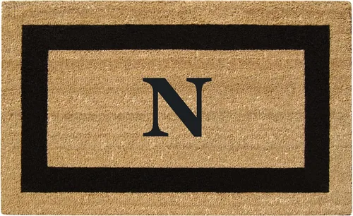 Vista 29 de Tapete de fibra de coco natural, para puerta de entrada, rectangular, resistente, para patio, atrapador de suciedad antideslizante, decoración