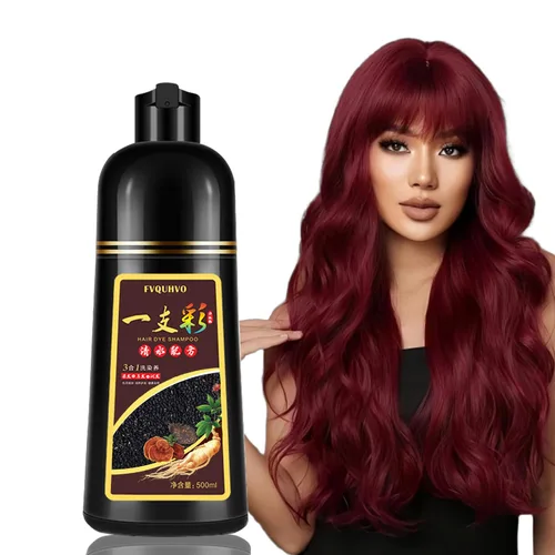 Vista 11 de Champú de tinte para cabello negro para cabello gris, champú instantáneo de color de cabello, tinte de cabello negro de larga duración y champu