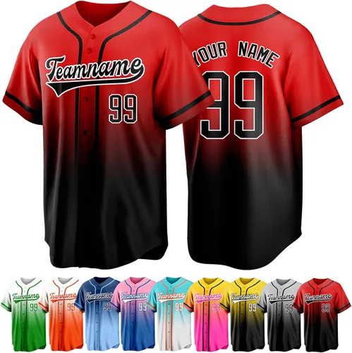Vista 36 de Custom Baseball Jersey Personalized Short Sleeve Team Sport Uniform Baseball Shirt for Men Women Youth Boy
