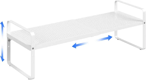 Vista 12 de Organizador de estantes ampliables de metal ajustable para especias, estantes de almacenamiento independientes para armario de cocina, debajo