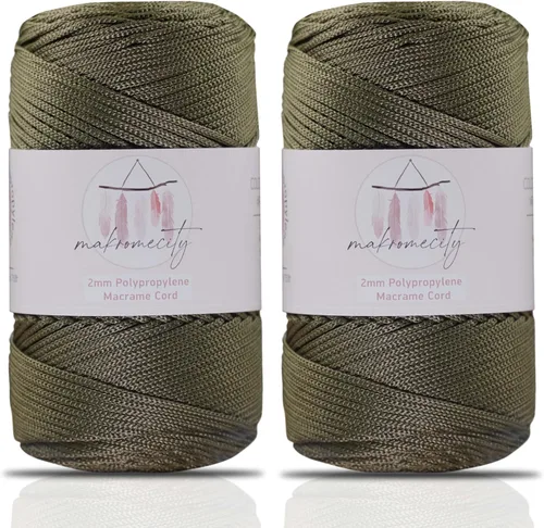 Vista 74 de Makromecity, Cordón de macramé de poliéster de 2 mm x 250 yardas (750 pies) Cordón de macramé de 2 mm de polipropileno para arte y manualidades