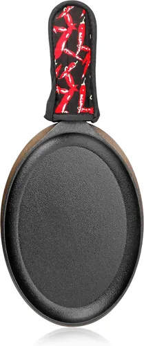Vista 3 de New Star Foodservice Juego de 6 fundas para mango de sartén caliente de grado comercial, con mango de algodón de pimientos rojos, resistente al