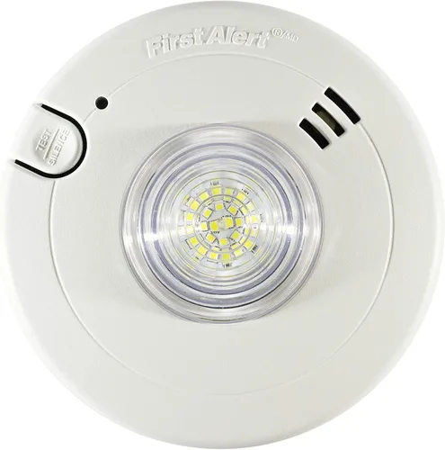 Vista 5 de First Alert BRK 7020BSL - Detector de humo para personas con discapacidad auditiva, cableado, con luz estroboscópica LED, color blanco