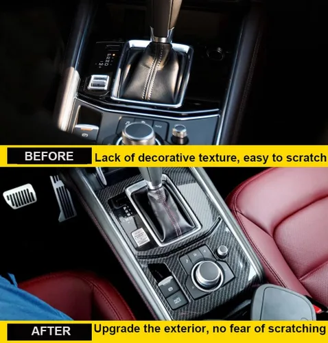 Vista 2 de Kadore Cubierta de panel de caja de cambios interior estilo fibra de carbono para Mazda CX-5 CX5 2017-2021 2022 2023 transmisión automática