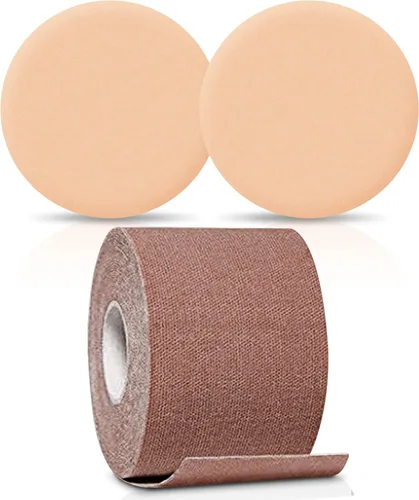 Vista 9 de Boob Tape, BoobyTape for Breast Lift Tape A-E Cup, Push Up in All Dress Tape with Reusable Nipplecover Adhesive,Bob Tape