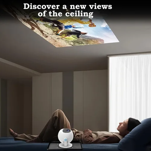 Vista 6 de Mini proyector 1080P, soporte 4K con WiFi6 y BT5.2, aplicaciones integradas Full HD proyector, enfoque automático y Keystone compatible con móvil
