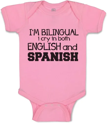 Vista 6 de Cute Rascals Body de bebé I'M Bilingual I Cry en algodón en inglés y español Solo un diseño blanco