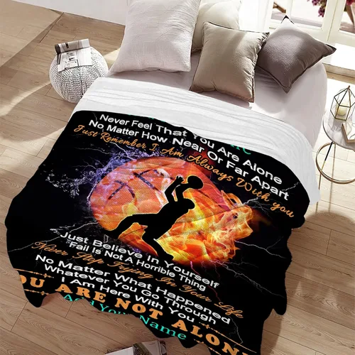 Vista 8 de Manta personalizada con nombre de nieto de la abuela y el abuelo de 40 x 50 pulgadas, regalo personalizado con nombre de niño, manta de baloncesto