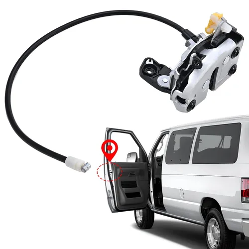 Vista 12 de Cable de pestillo de puerta trasera compatible con furgoneta Ford E350 E250 E150, modelos 1992-2009, lado del conductor, parte superior trasera