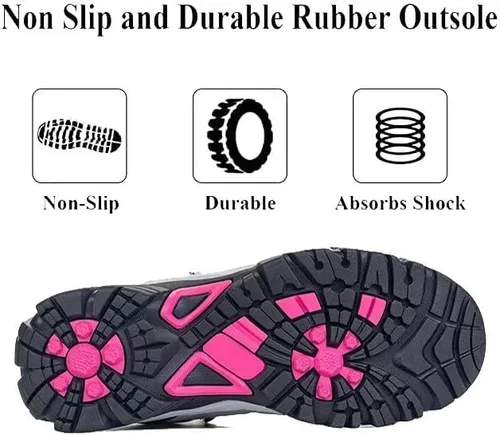 Vista 5 de SHULOOK Botas de senderismo impermeables para mujer, para senderismo, campamento, senderismo, senderismo, senderismo, para exteriores