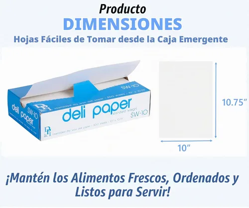 Vista 2 de Durable Packaging Papel de cera entrelazado de 10 "x 10 3/4