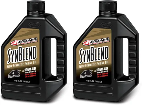 Vista 5 de Maxima Racing Oils 349128B-2PK Syn Blend4 10w40 Aceite Sintético Mezclado para Motor de Motocicleta Botella 1G, Paquete de 2