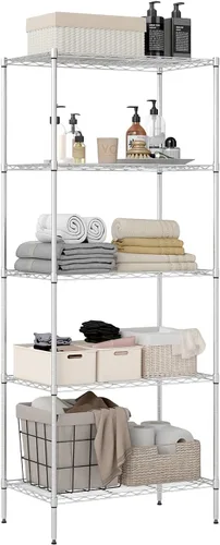 Vista 18 de BestOffice Estantes de almacenamiento de alambre de 4 niveles 12 pulgadas de profundidad x 18 pulgadas de ancho x 44 pulgadas de alto Negro