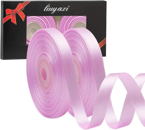 Vista 17 de Cinta de satén verde manzana de doble cara de color sólido de 1/2 pulgada x 25 yardas, cintas perfectas para manualidades, decoración de bodas