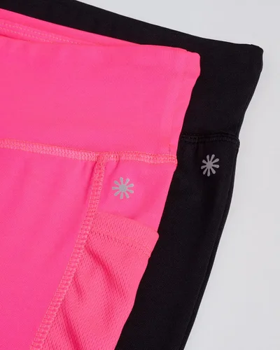 Vista 4 de Pantalones cortos de ciclismo para niñas, paquete de 4 pantalones cortos de compresión atlética de cintura alta para niñas, para baile, yoga