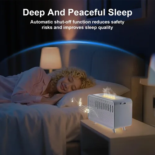 Vista 7 de Máquina de Ruido Blanco con Luz Nocturna y Humidificador, Humidificador de Sonido de Ruido Blanco 3-en-1 con 8 Sonidos Ambientales, Caja de Sonido