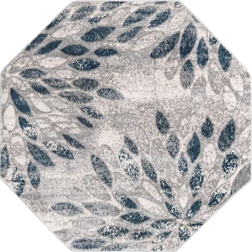 Vista 15 de Unique Loom Sumter Collection - Alfombra Rhett (2 pies x 6 pies, gris/azul marino)