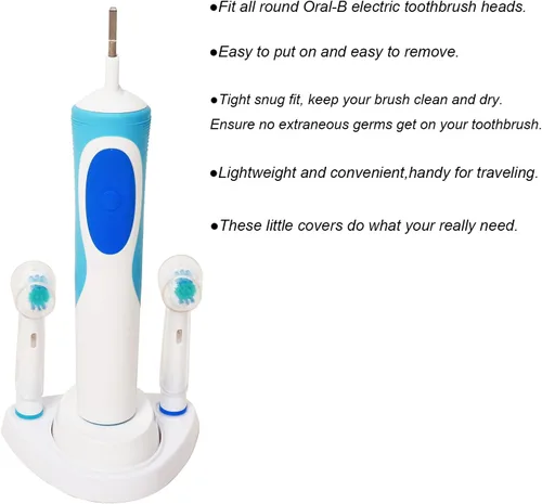 Vista 7 de Cubierta de cepillo de dientes para cepillo de dientes eléctrico Oral-b Cabezales de repuesto para cepillos de dientes de viaje, cubierta