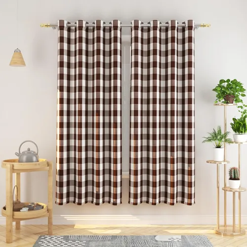 Vista 26 de Cortinas de 24 pulgadas de largo con diseño Buffalo Check Gingham Plaid para ventanas de cocina y baño, tratamiento para ventanas con 2 paneles