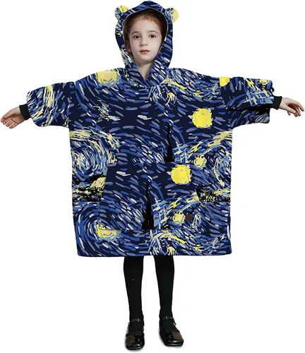 Vista 51 de THREE POODLE - Manta con capucha portátil para mujeres, sudadera con capucha de sherpa de gran tamaño para adultos hombres, mantas con capucha