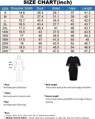 Vista 3 de Hanna Nikole Vestidos de lentejuelas para mujer, de gasa, con volantes, manga de capa, para fiesta, club, cóctel