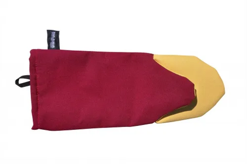 Vista 9 de San Jamar KT0215 Kool-Tek Manopla de protección para horno para temperatura convencional Nomex, 15" de longitud, rojo