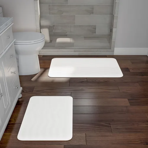 Vista 9 de Lavish Home - Juego de tapete de baño de espuma viscoelástica, 2 unidades Marfil