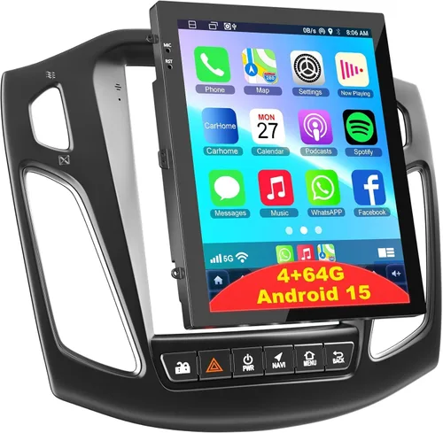Vista 9 de Para Ford F150 2009-2014 4G+64G Radio de coche de 8 núcleos, pantalla táctil IPS de 9 pulgadas estéreo para coche con Carplay inalámbrico/Android