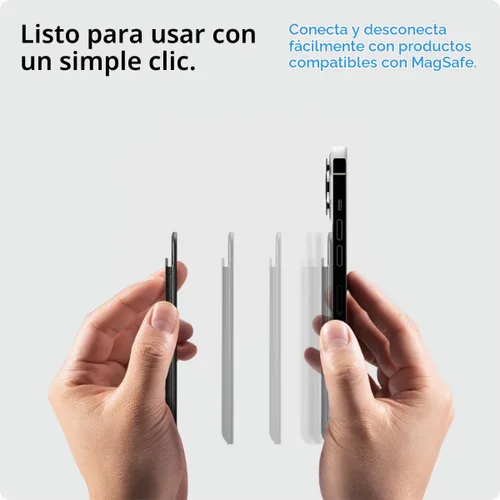 Vista 4 de Spigen para Billetera MagSafe, Sostiene 2 Tarjetas, MagFit Compatible con Modelos iPhone 17/16/15/14/13/12, Serie Pixel 10, Fundas MagSafe Pu Negro