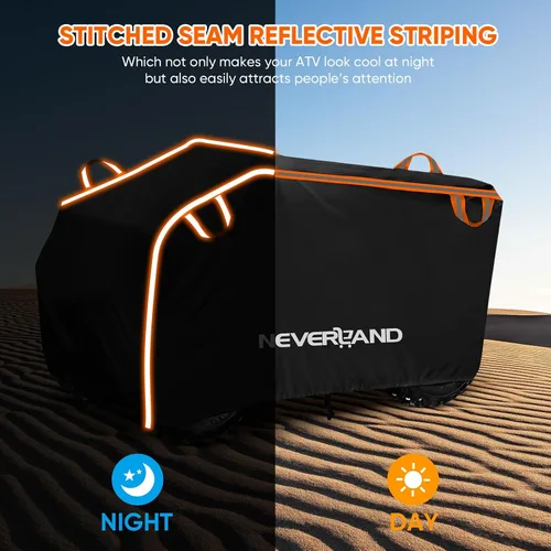 Vista 4 de NEVERLAND Funda impermeable para cuatrimoto de 4 ruedas con hebilla, a prueba de polvo, anti rayos UV, resistente al viento, para todo