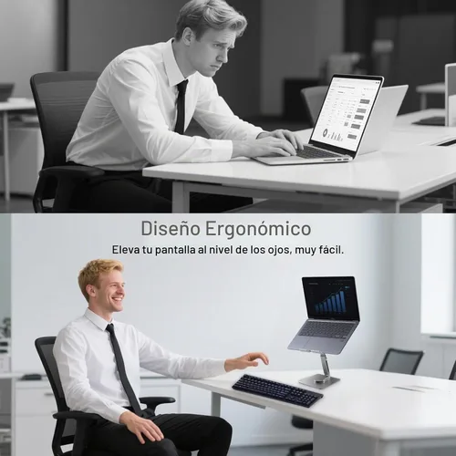 Vista 6 de Soporte para iPad, altura ajustable con base giratoria de 360 grados para escritorio, soporte de tableta de aleación de aluminio compatible con i
