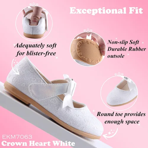 Vista 2 de EIGHT KM Zapatos de vestir para niñas pequeñas Zapatos Mary Jane para niñas Mary Jane Flats Zapatos de ballet Fiesta, niña de flores, zapatos