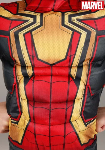 Vista 5 de Marvel Integrated Spider-Man - Disfraz oficial de Halloween para jóvenes, overol acolchado de alta calidad con máscara de tela