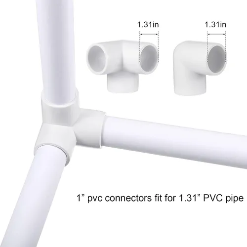 Vista 2 de Xuniea Juego de 42 accesorios de tubería de PVC de 1 pulgada, juego de codo de conexión de tienda de campaña, accesorios de codo de PVC de alta