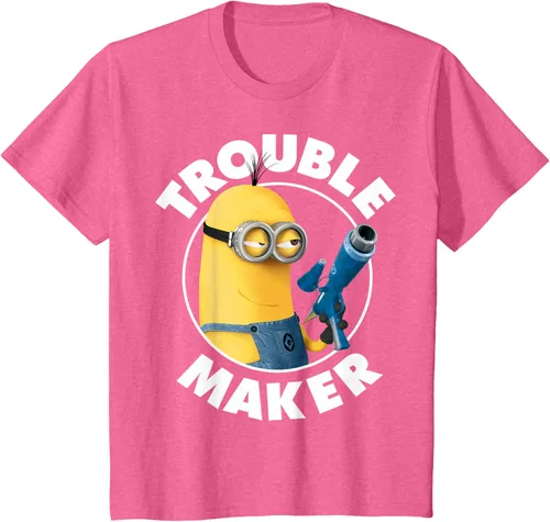 Vista 60 de Despicable Me Minions Kevin Fabricante de Problemas Gráfico Camiseta Negro