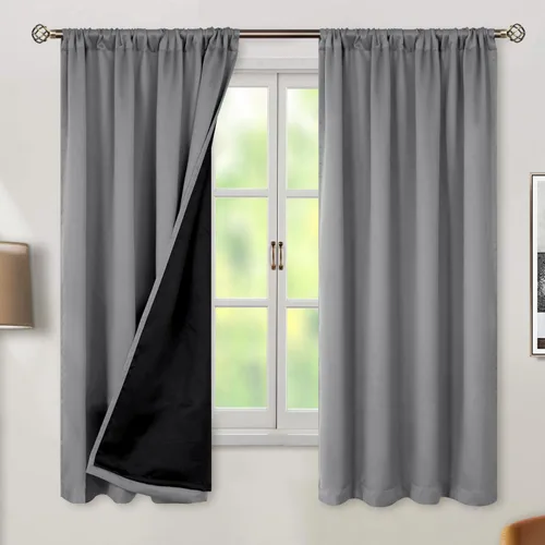 Vista 82 de BGment - Cortinas opacas para sala de estar de 63 pulgadas de largo, juego de 2 paneles, cortinas para oscurecer toda la habitación, cortinas