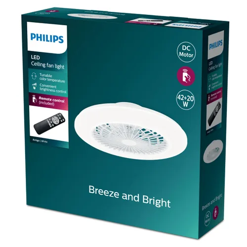 Vista 10 de Ventilador de Techo con Luz Philips Blanco