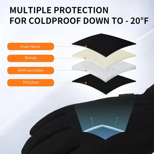 Vista 4 de Guantes de invierno para hombres y mujeres -20 F térmicos de piel de ciervo aislados, guantes de trabajo de forro polar cálido Heatlok de algodón