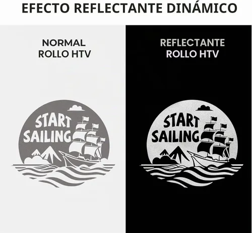 Vista 3 de HTVRONT Rollo de vinilo reflectante HTV - Vinilo reflectante de transferencia de calor de 12 pulgadas x 8 pies para camisetas, vinilo reflectante