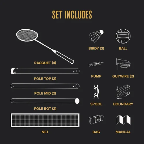 Vista 6 de BadenBaden Champions Volleyball Badminton Combo Set