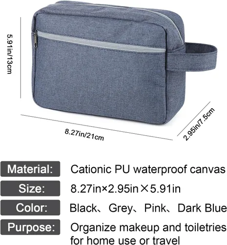 Vista 6 de Neceser de cuero personalizado para hombres, bolsa de aseo de viaje grabada personalizada, regalo de nombre y logotipo personalizado para padre