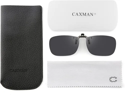 Vista 6 de CAXMAN Gafas de sol polarizadas con clip para hombres y mujeres, protección UV