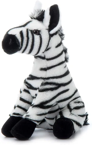 Vista 5 de The Petting Zoo Peluche de cebra, regalos para niños, animales salvajes del zoológico Onez, juguete de peluche de cebra de 12 pulgadas