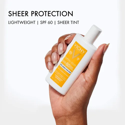 Vista 7 de Vichy Capital Soleil - Protector solar mineral tintado para cara, SPF 60, protector solar facial de dióxido de titanio, protector solar
